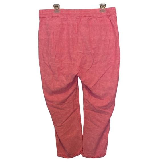 J. Crew Linen+Cotton Pink Straight Leg Cuffed Pants with Drawstring Waist - Picture 2 of 10